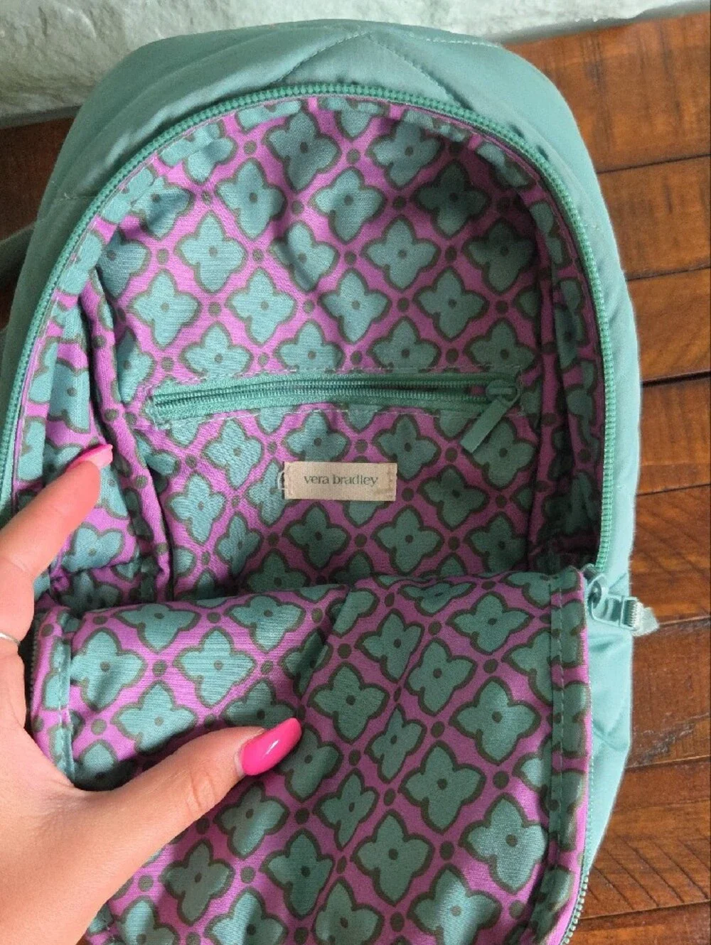 Vera Bradley Quilted Mint Crossbody Backpack